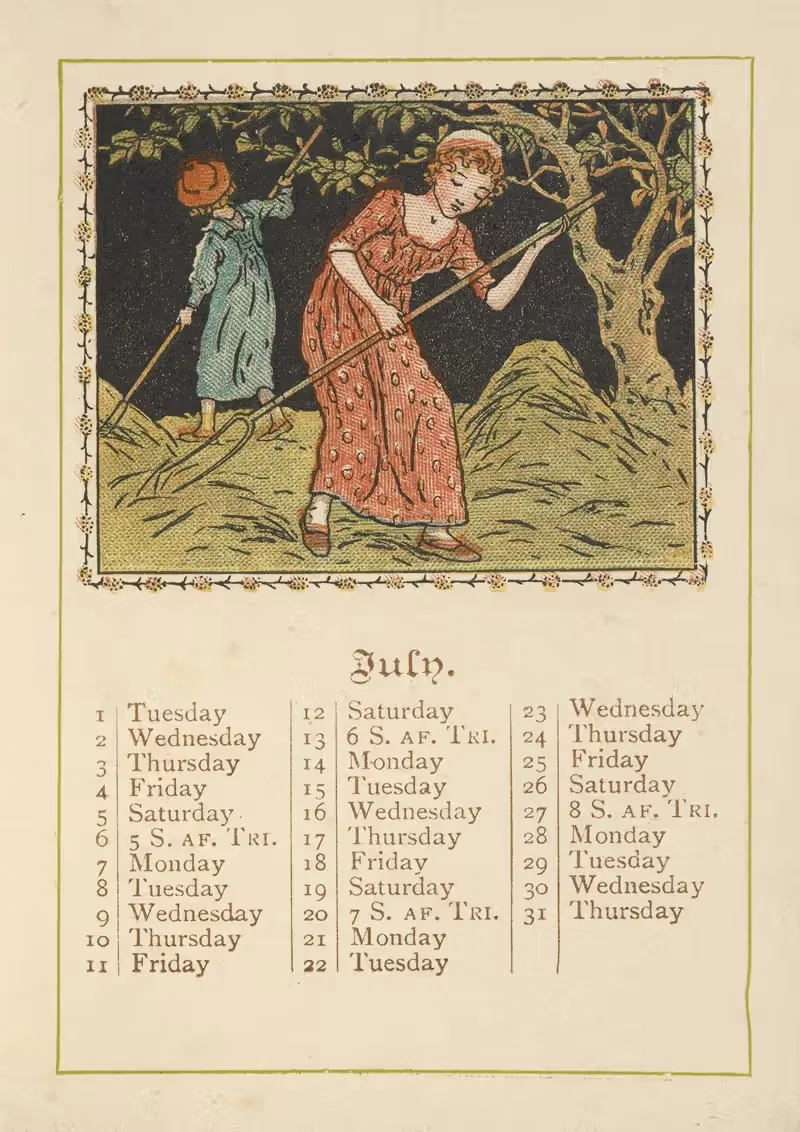 Июль by Кейт Гринэвей, 1890 — digital art print download