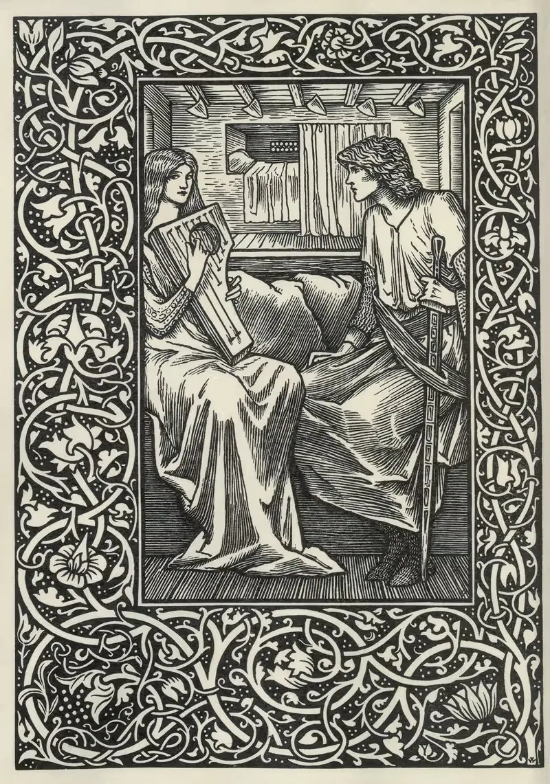 Sire Degrevaunt by Sir Edward Coley Burne-Jones, 1897 — digital art print download