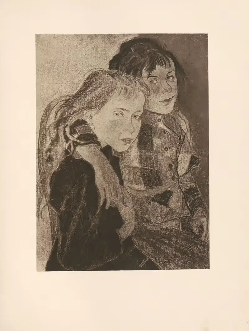 Две девочки by Станислав Выспяньский, 1894 — digital art print download