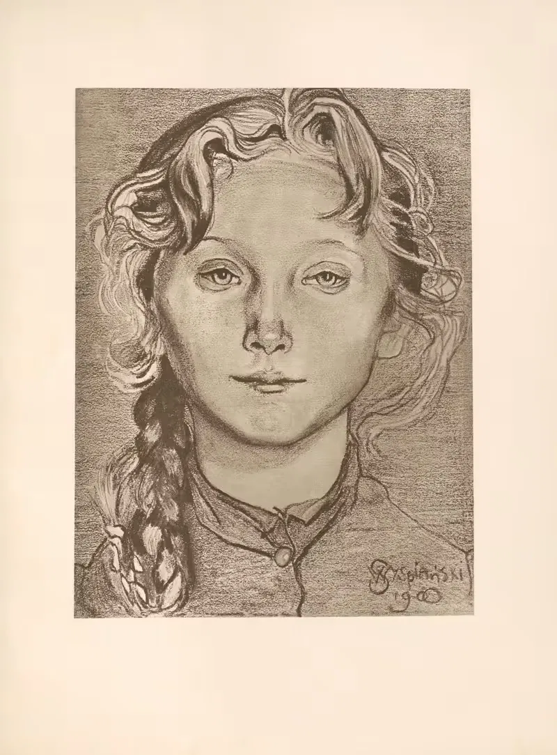 Голова девочки by Станислав Выспяньский, 1900 — digital art print download