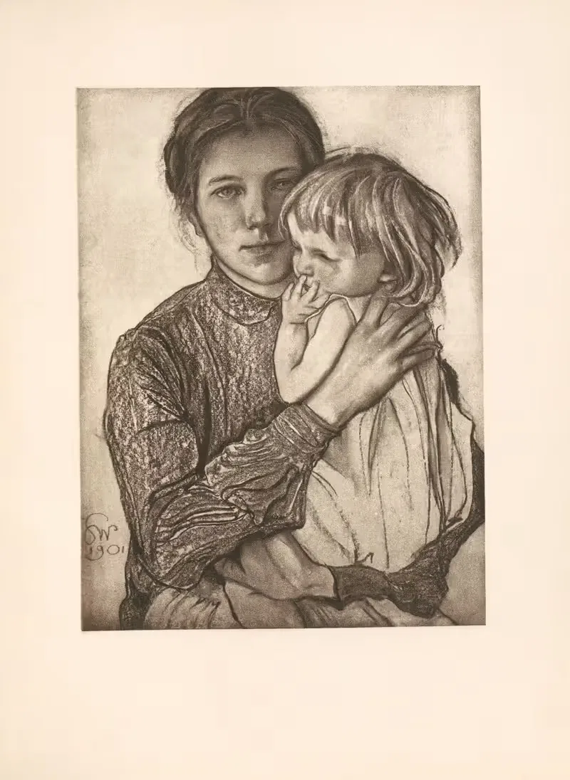 Женщина с девочкой by Станислав Выспяньский, 1901 — digital art print download