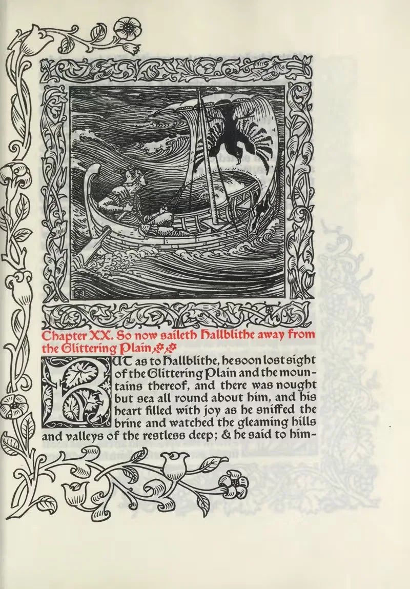 Chapter XX. So now saileth Hallblithe away from the Glittering Plain by Walter Crane, 1894 — digital art print download