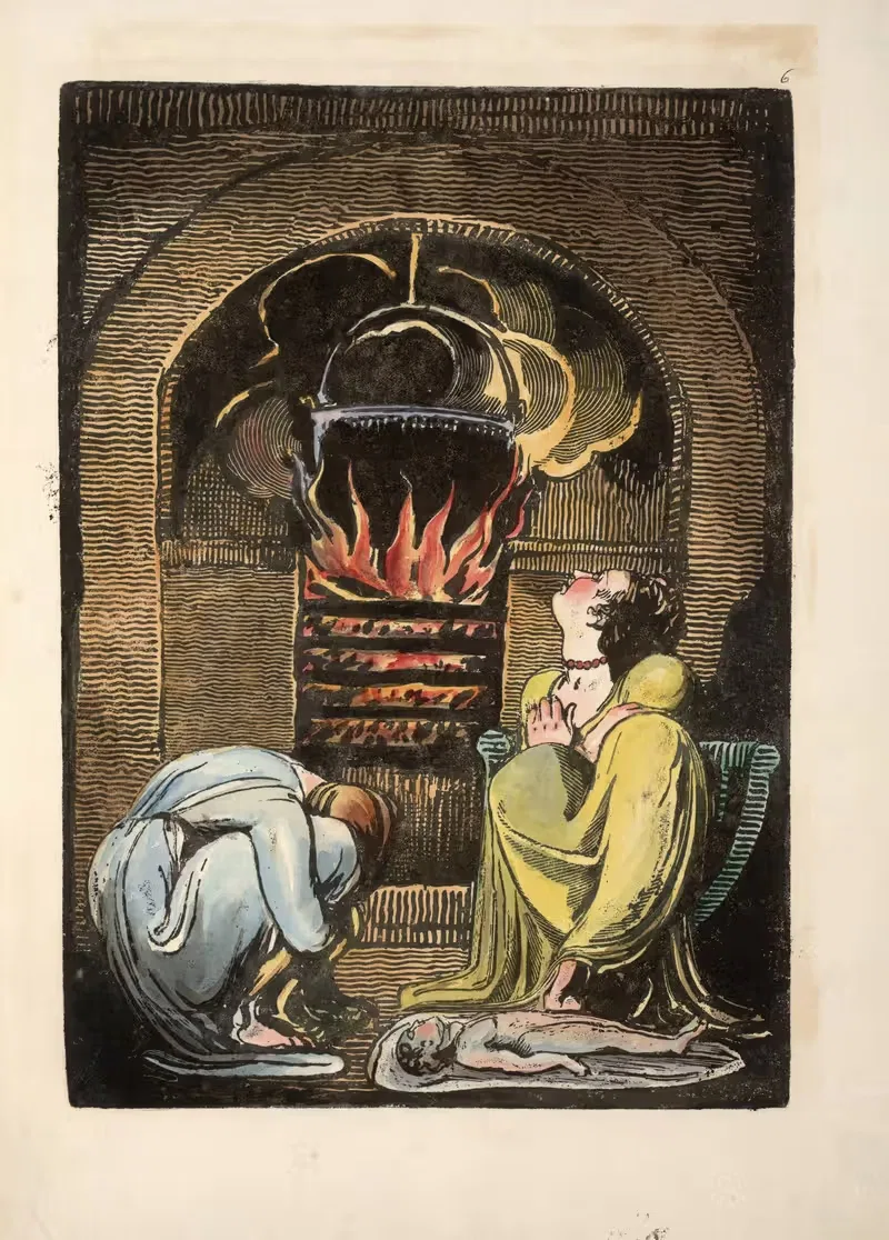 Две женщины в трауре by Уильям Блейк, 1794 — digital art print download