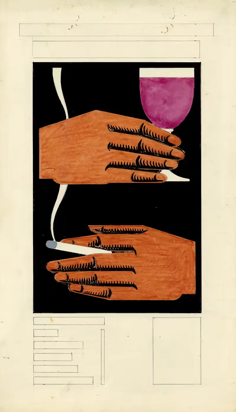 Ontwerp reclame rookwaren, sterke dranken — Albert Daenens