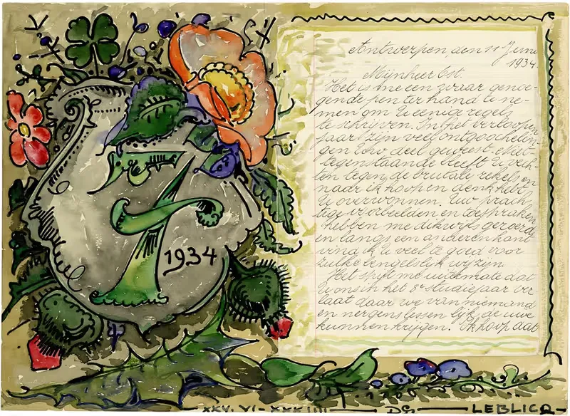 Письмо Леблику by Альфред Ост, 1934 — digital art print download