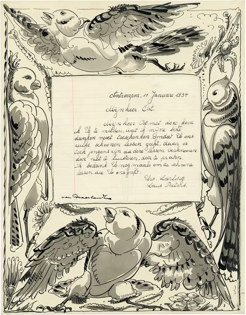 Краткая иллюстрация о воробьях by Альфред Ост, 1934 — digital art print download