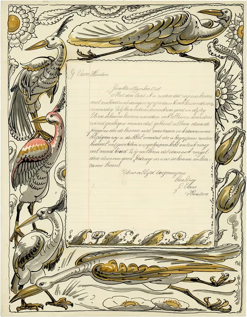 Иллюстрация павлинов by Альфред Ост, 1934 — digital art print download
