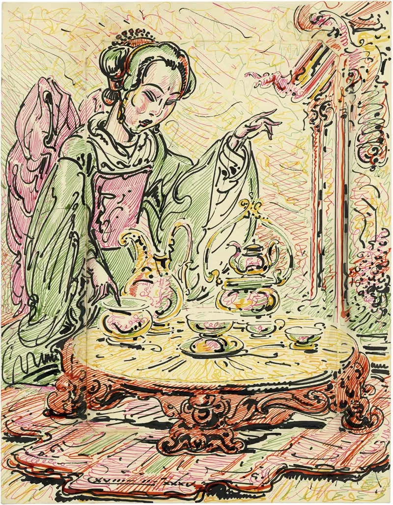 Китайская дама в костюме by Альфред Ост, 1935 — digital art print download