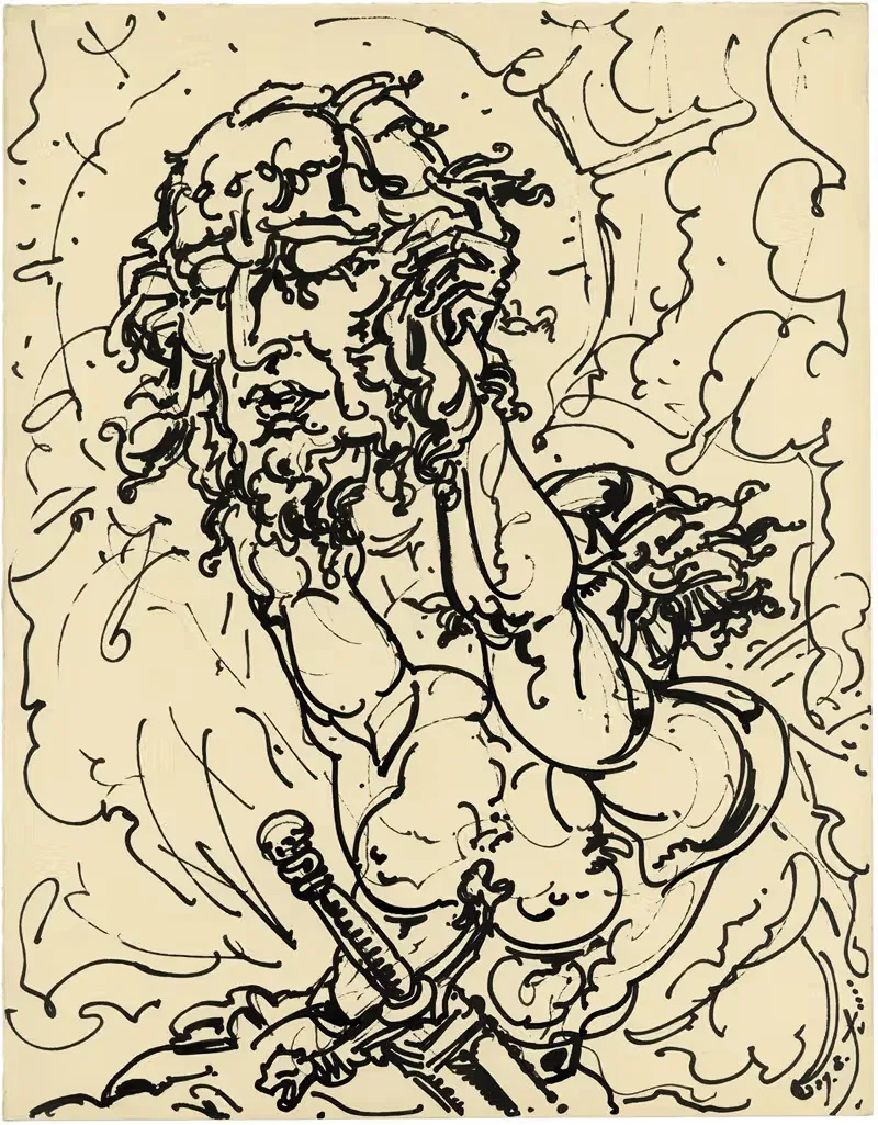 Фигура с кинжалом by Альфред Ост, 1919 — digital art print download