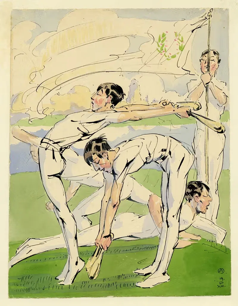 Гимнастика II by Альфред Ост, 1913 — digital art print download