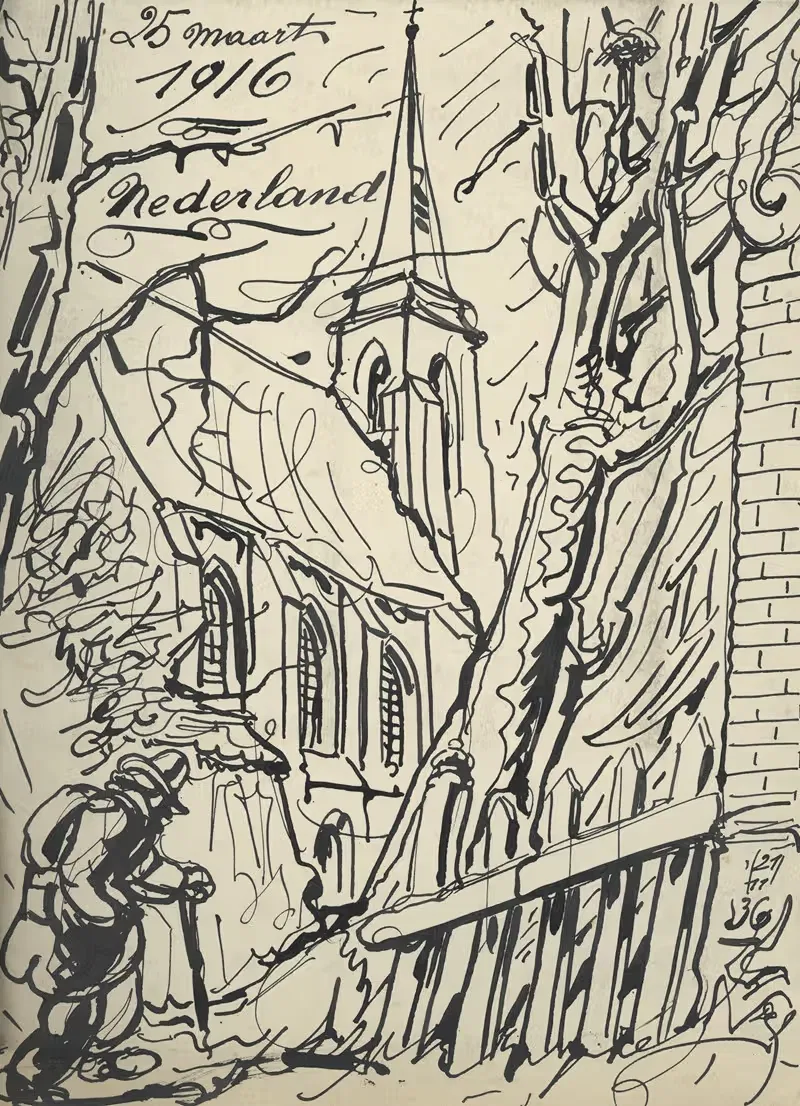 Illustratie bij Eigen Haard 25 march 1916 — Alfred Ost