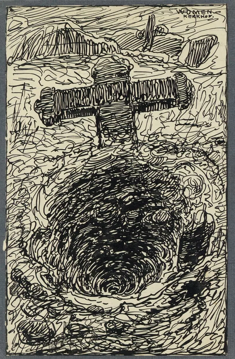 Кладбище в Вомене by Альфред Ост, 1919 — digital art print download