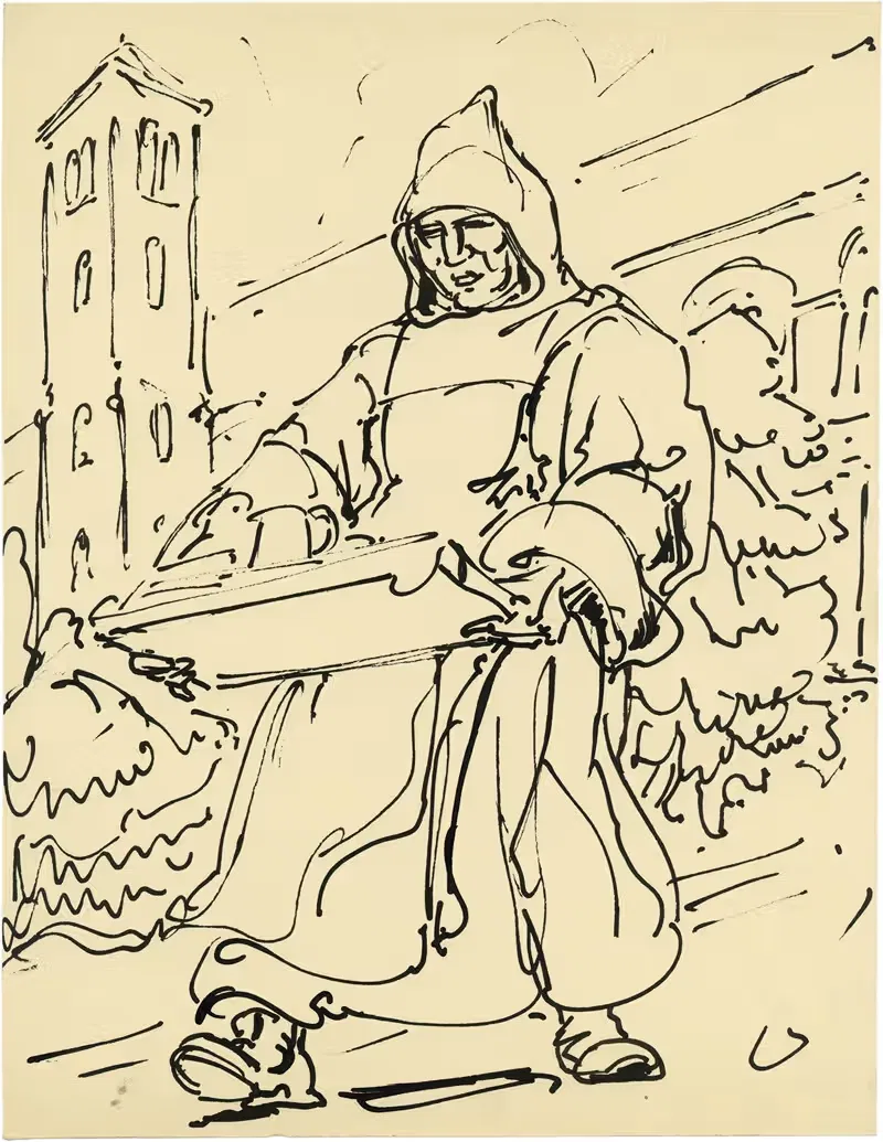 Монах и башня by Альфред Ост, 1939 — digital art print download
