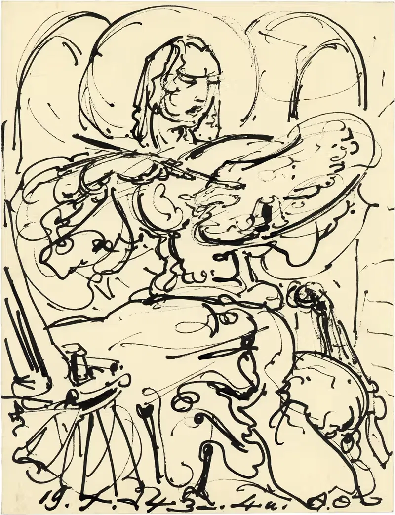 Художник с палитрой by Альфред Ост, 1943 — digital art print download