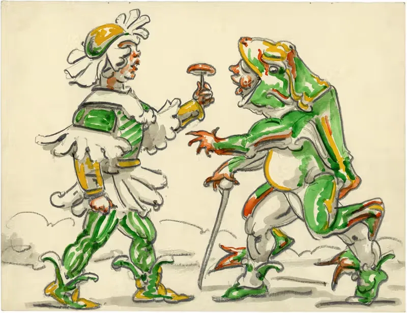 Человек и лягушка by Альфред Ост, 1944 — digital art print download