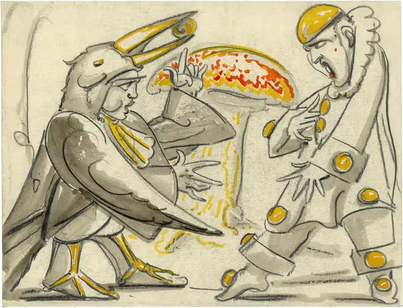 Человек и птицелов by Альфред Ост, 1944 — digital art print download