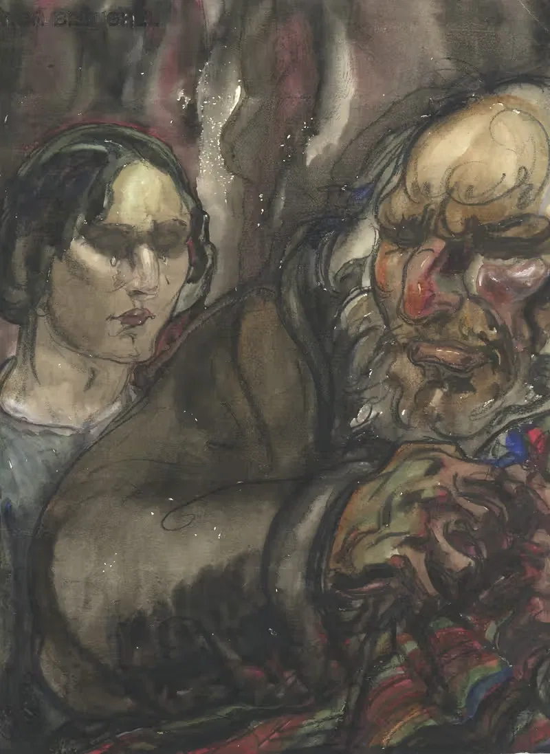 Мужчина и плачущая женщина by Альфред Ост, 1936 — digital art print download