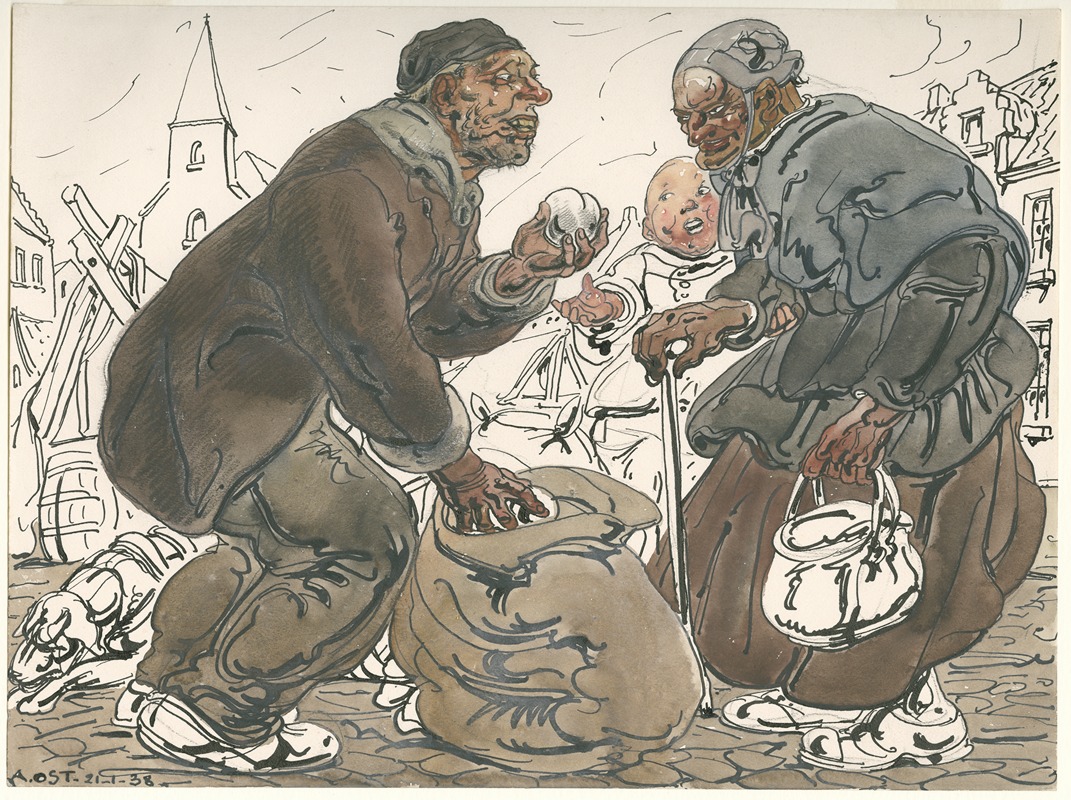 Рыночная сцена by Альфред Ост, 1938 — digital art print download