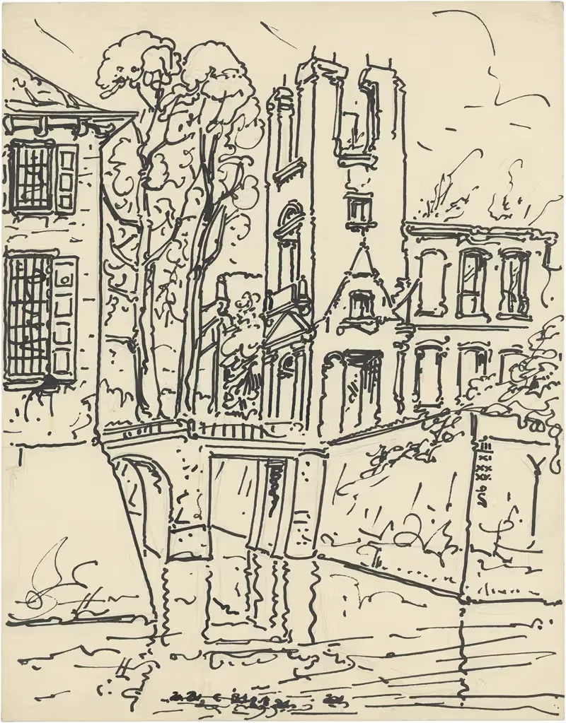 Палладио, деревья и канал by Альфред Ост, 1935 — digital art print download