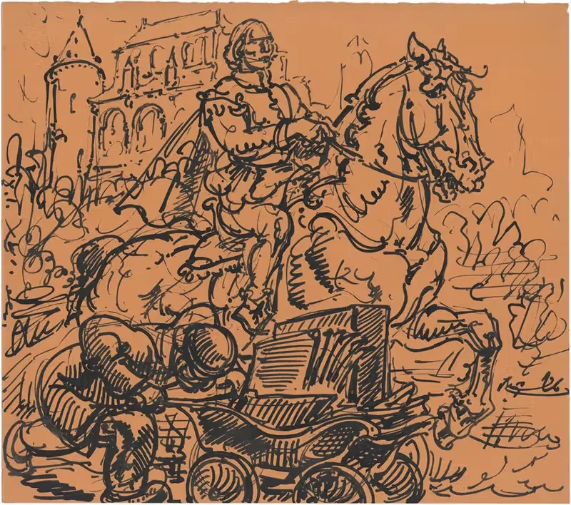 Всадник на лошади by Альфред Ост, 1941 — digital art print download