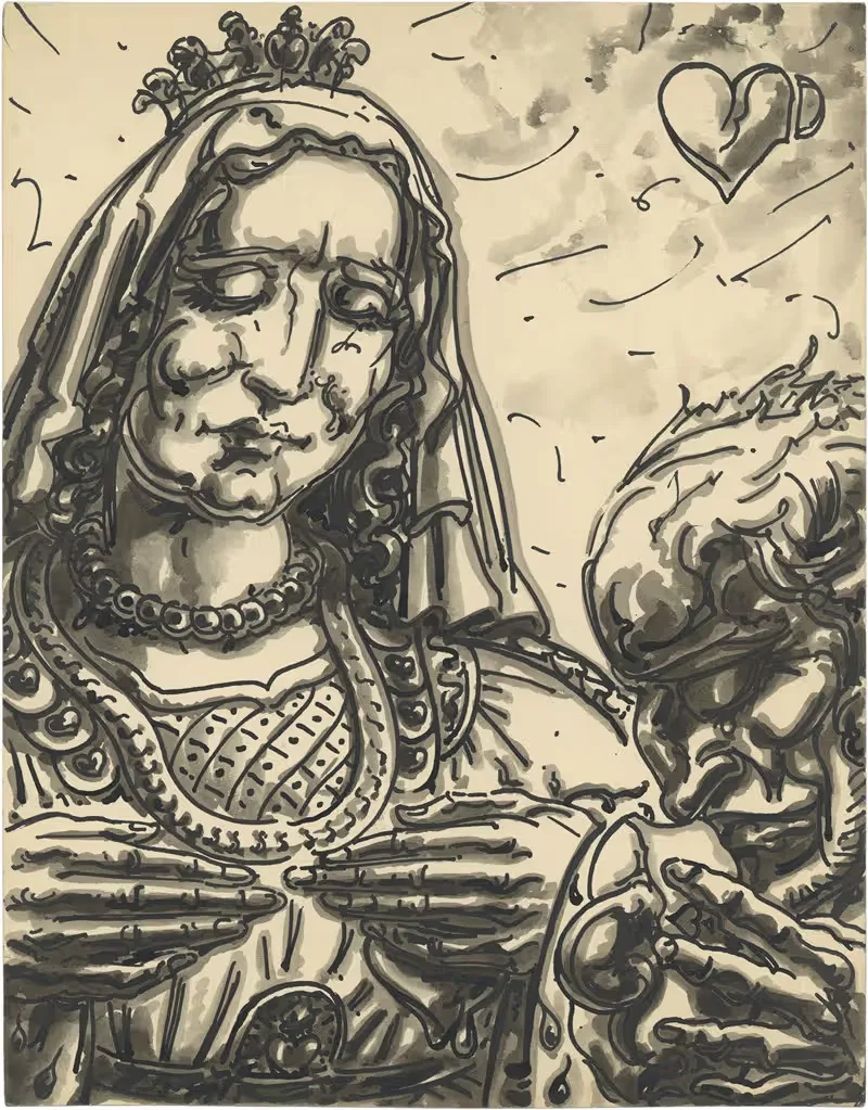 Дизайн игральной карты Дама сердца by Альфред Ост, 1937 — digital art print download