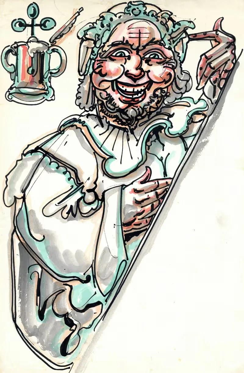 Voorontwerp van speelkaart Boer — Alfred Ost