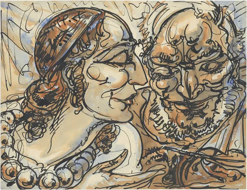 Портрет женщины и мужчины by Альфред Ост, 1940 — digital art print download
