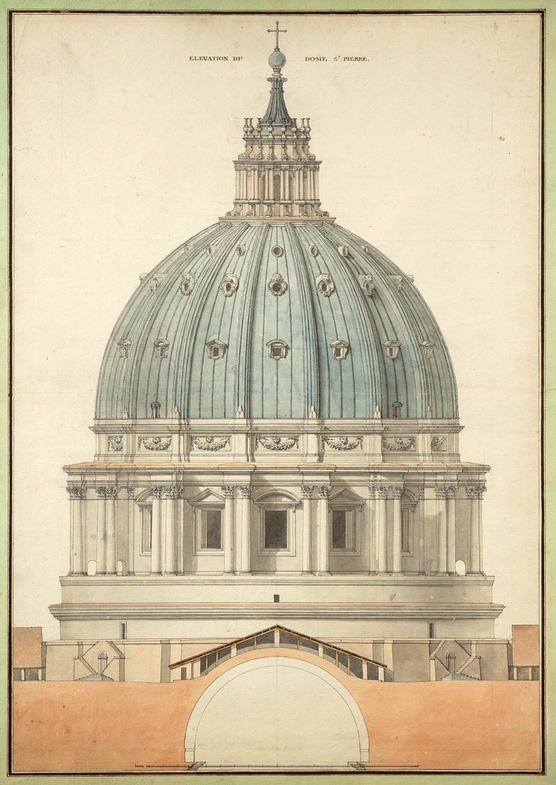 Elévation du dôme st Pierre by Antoine-Laurent-Thomas Vaudoyer — digital art print download