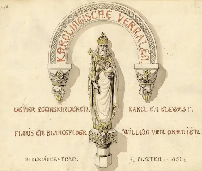 Каролингские истории (Обложка) by Эдвард Дюжарден, 1851 — digital art print download