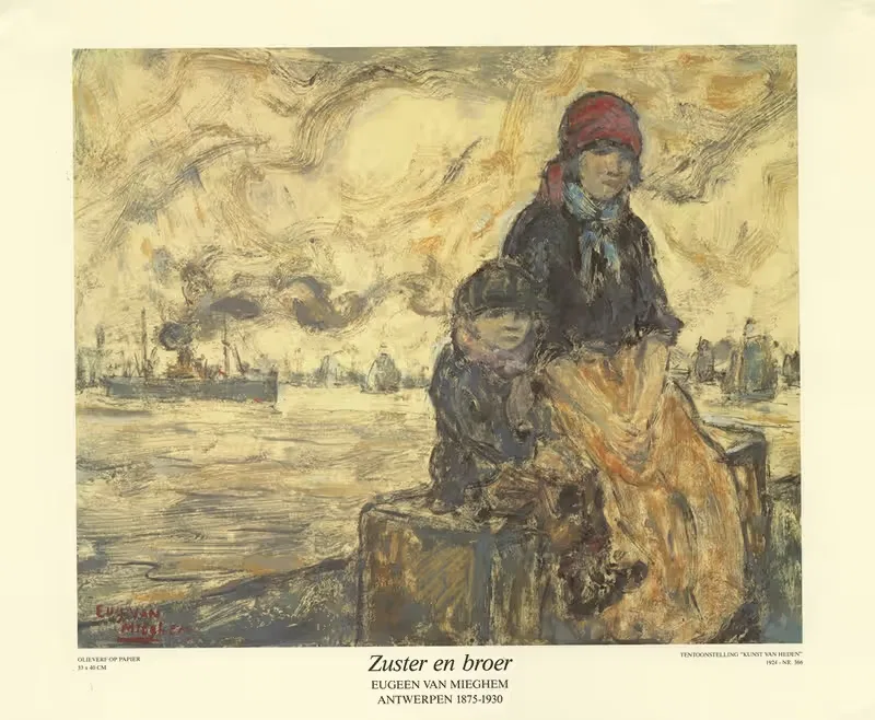 Zuster en broer by Eugeen Van Mieghem — digital art print download