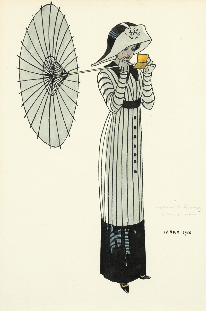 La belle à l’ombrelle by Georges Barbier, 1910 — digital art print download