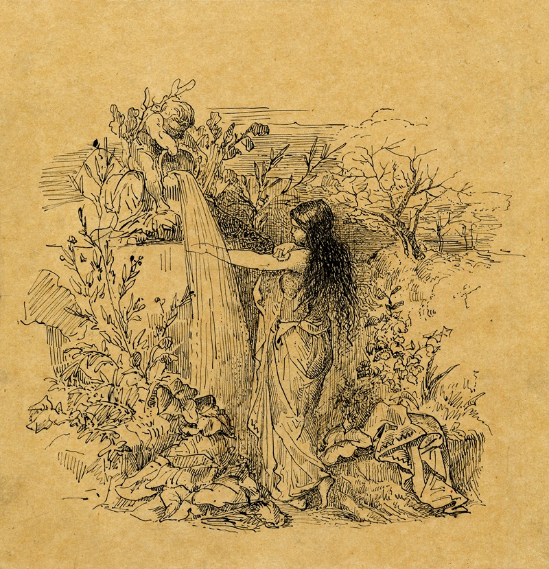 Badende jonge vrouw by Jan Portaels — digital art print download
