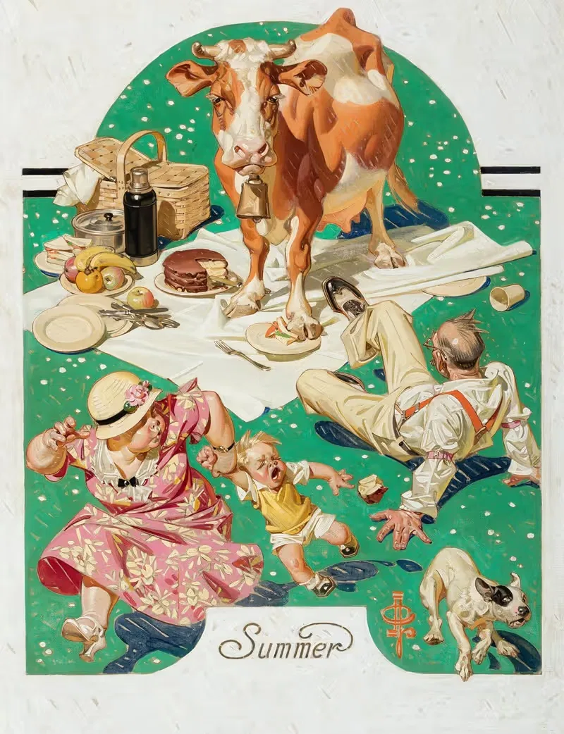 Прерванный пикник by Джозеф Кристиан Лейендеккер, 1933 — digital art print download