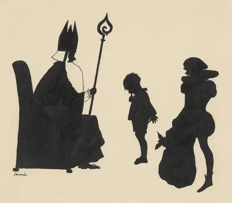 Мальчик у Святого Николая и Пита by Аноним, 1880-1930 — digital art print download