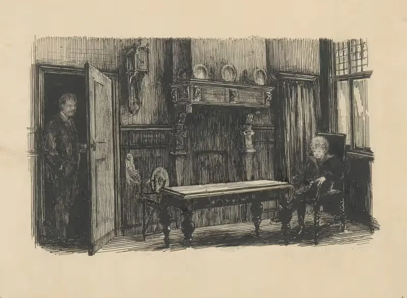 Молодой человек в интерьере by Аноним, 1880-1920 — digital art print download