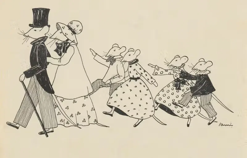 Wandelende muizenfamilie — Anonymous
