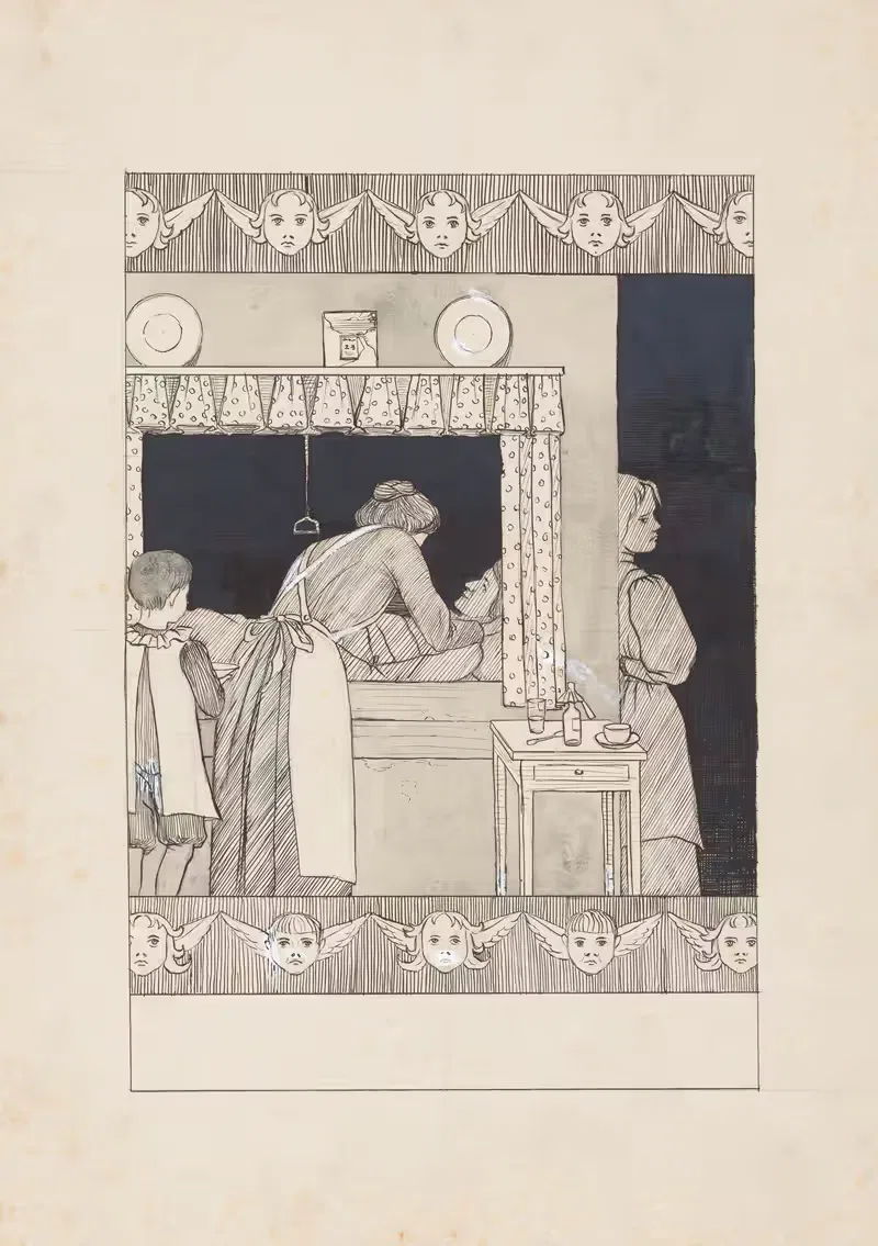 Zuster verzorgt een vrouw — Anonymous