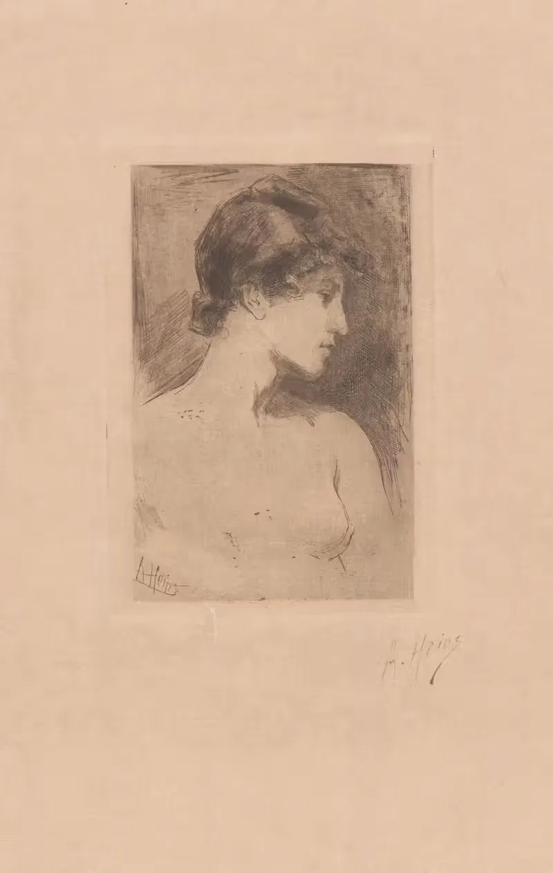 Бюст обнаженной женщины by Арман Хайнс, 1866-1910 — digital art print download