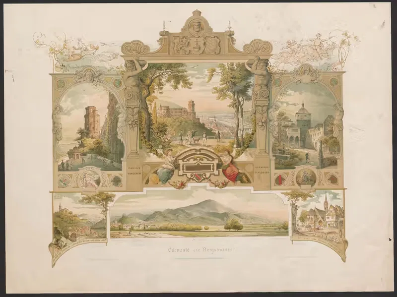 Оденвальд и Бергштрасе by Каспар Шойрен, 1880-1883 — digital art print download