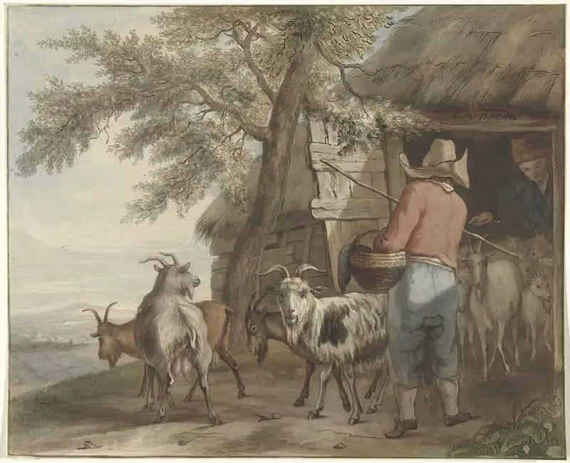 Пастух коз у сарая by Кристиаан Йоси, 1821 — digital art print download