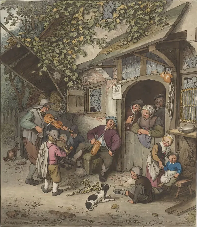 Vioolspeler voor een herberg — Cornelis Ploos van Amstel