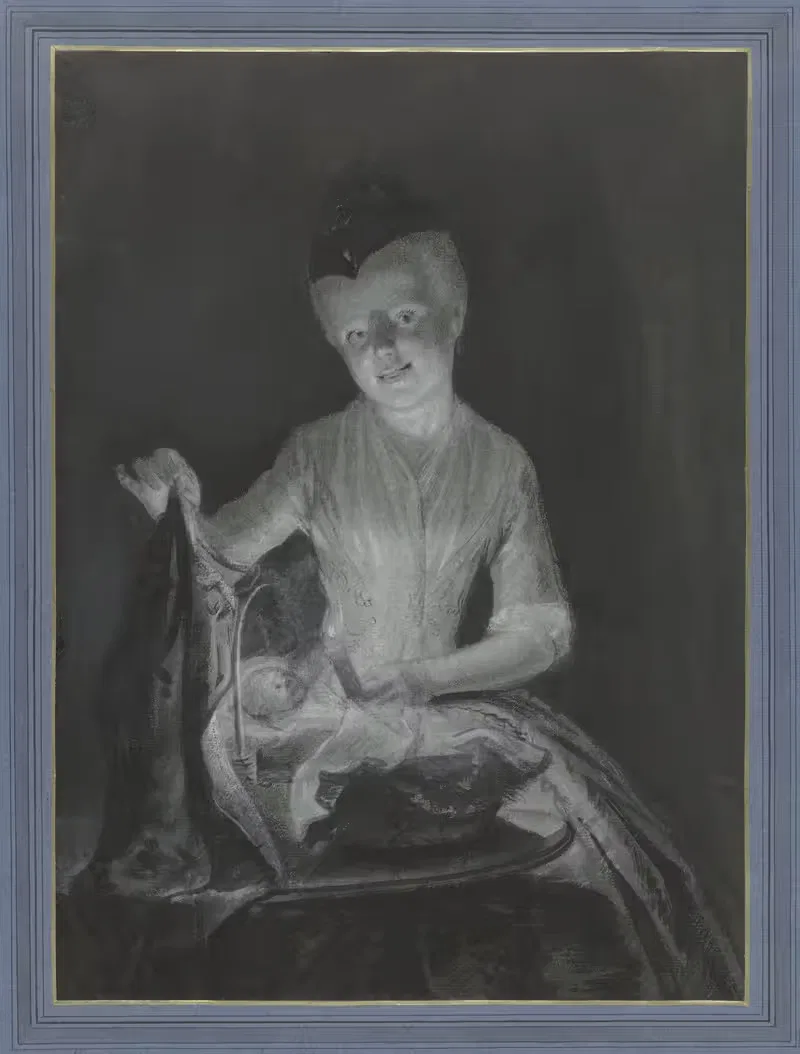 Сара Труст с ее куклой by Корнелис Трост, 1740 — digital art print download