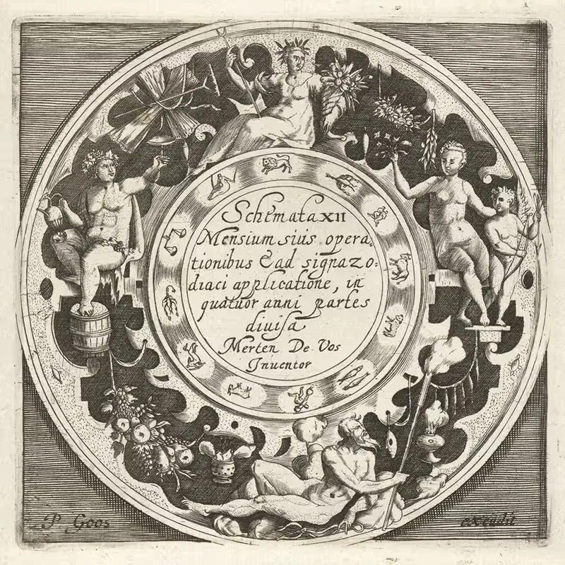 Schemata XII. Mensium – Title page — Crispijn van de Passe the Elder