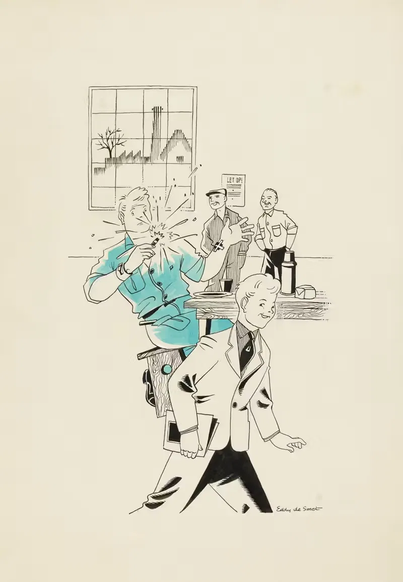 Человек падает с табурета by Эдди де Смет, 1947 — digital art print download