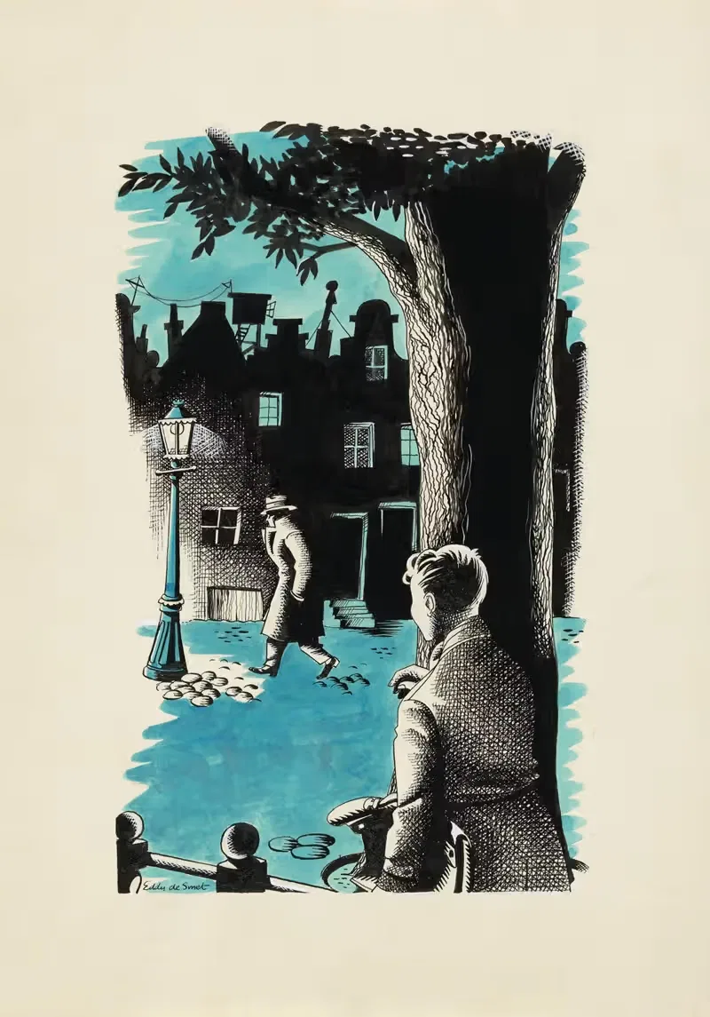 Молодой человек подглядывает за мужчиной by Эдди де Смет, 1947 — digital art print download