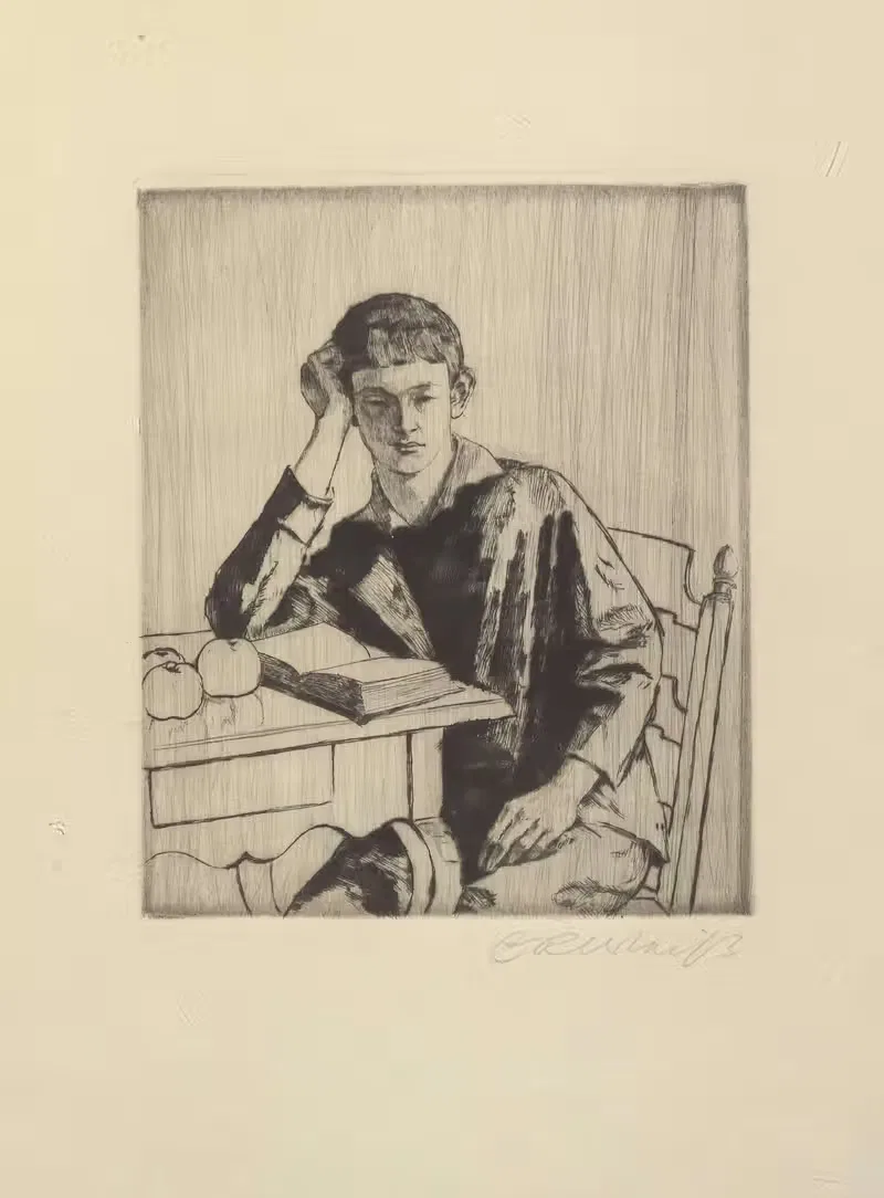 Porträt eines lesenden jungen Mannes — Emil Rudolf Weiss