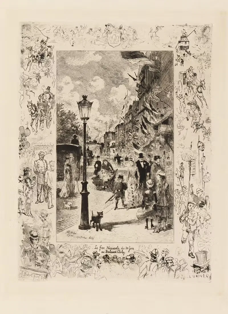 National Holiday, Boulevard de Clichy — Félix Hilaire Buhot