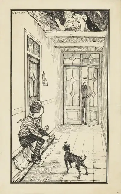 Женщина сжимает кулак на мальчика by Гиллис Бернард Мулдер, 1885 - 1938 — digital art print download