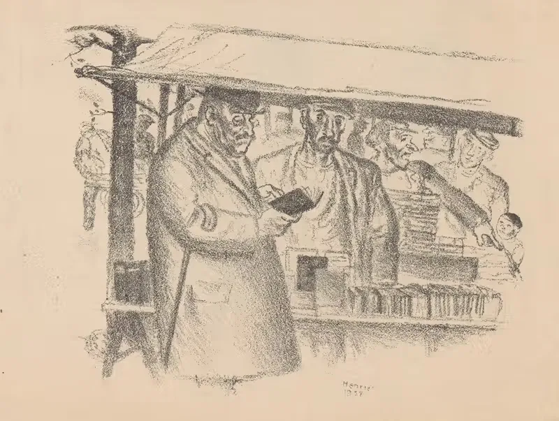 Boekenkraam op een markt — Henk Henriët
