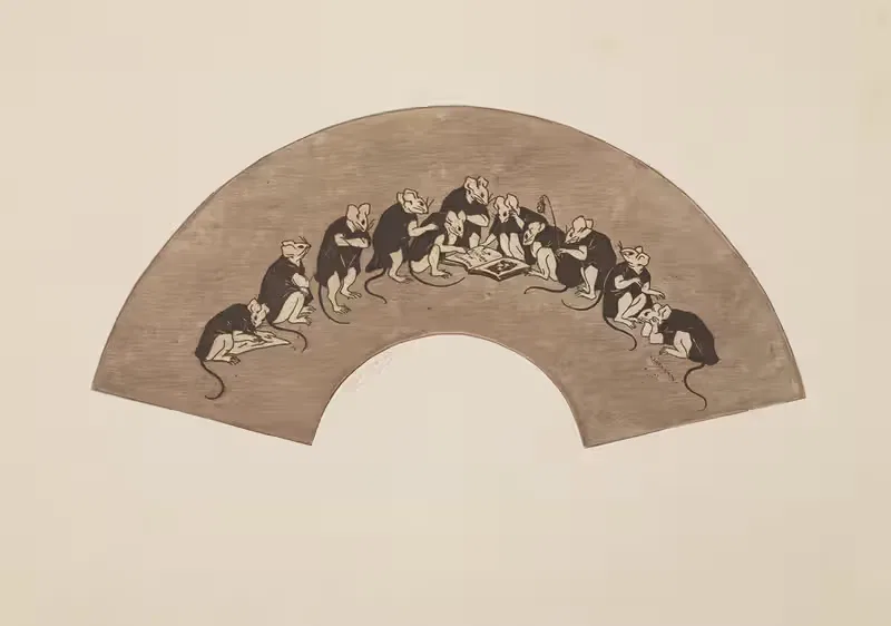Веер с мышами by Анри-Шарль Герар, c. 1885 — digital art print download